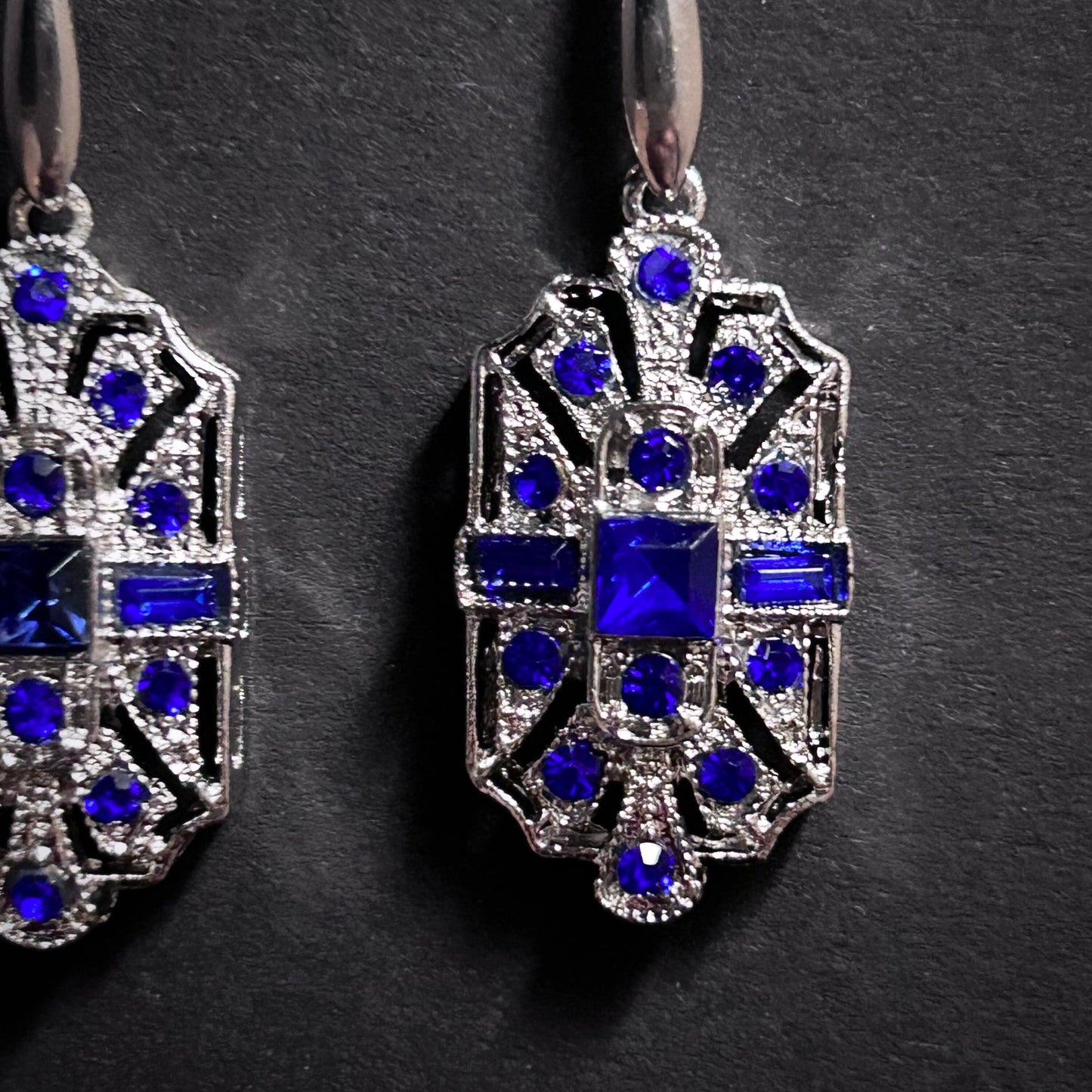 Art Deco Bridal/Bridesmaids Jewerly Set in Silver & Sapphire