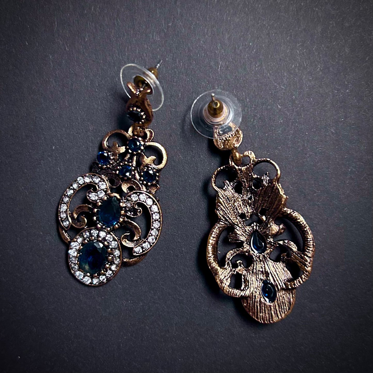 Sapphire Gold Chandelier Drop Earrings