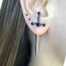 Dagger Knife Silver Faux Gauge Earrings