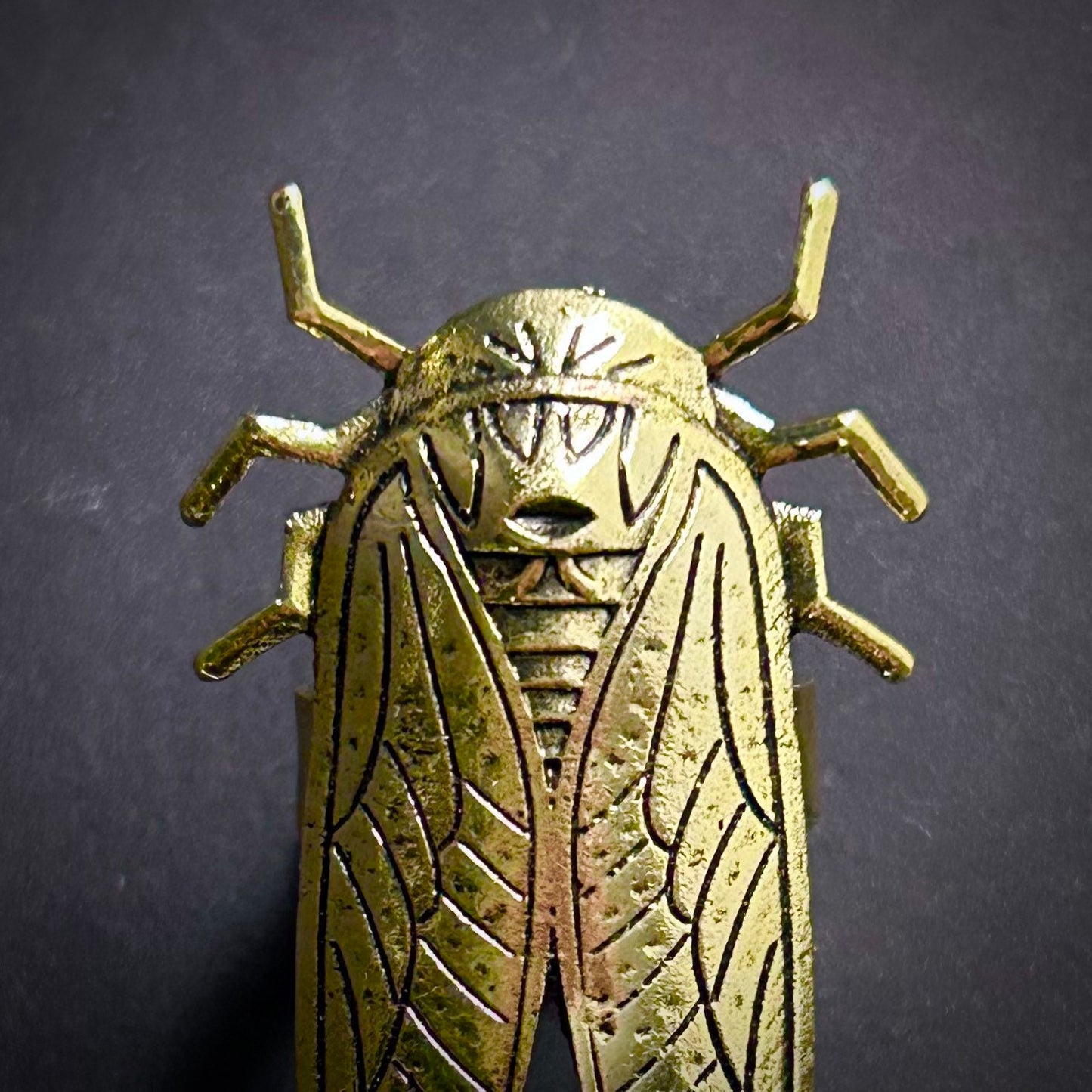 Cicada Adjustable Ring in Antique Gold