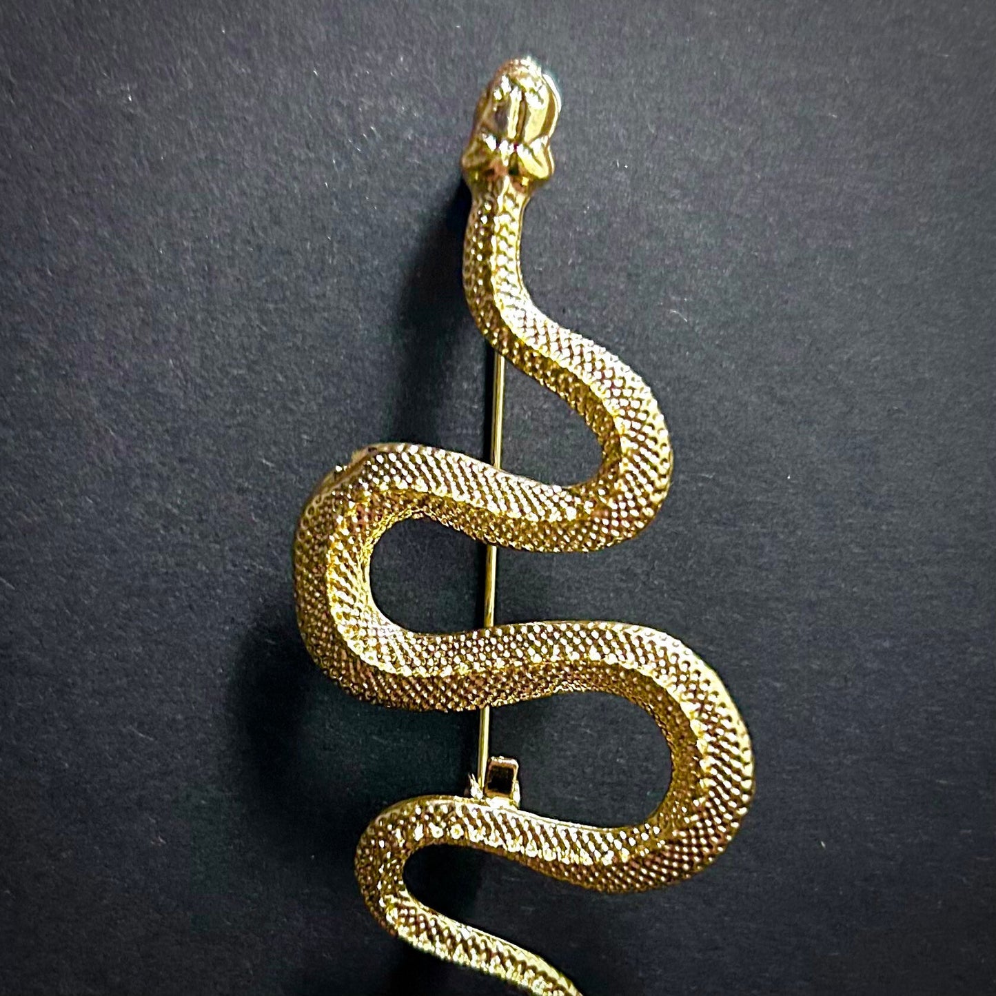 Clean & Simple Slithering Snake Brooch in Gold