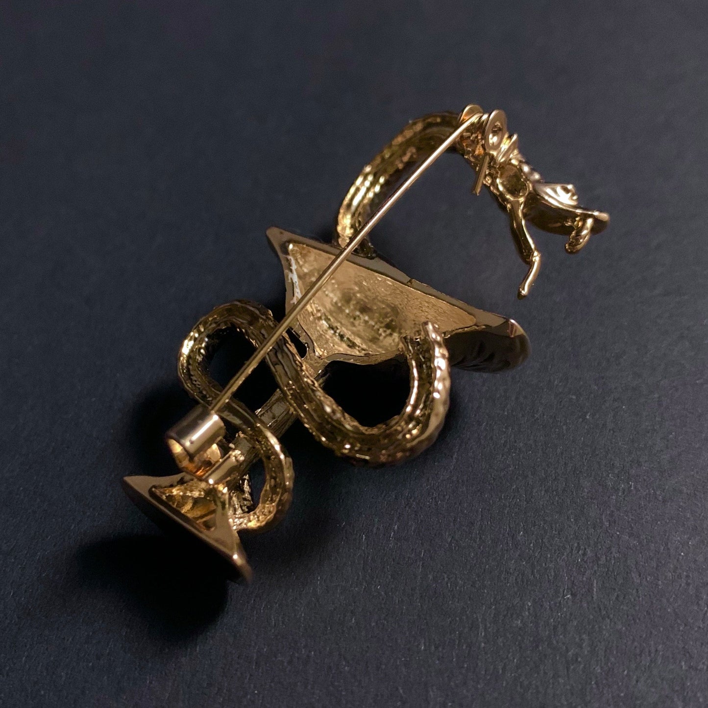 Bowl of Hygieia Snake & Chalice Gold Brooch Lapel Pin