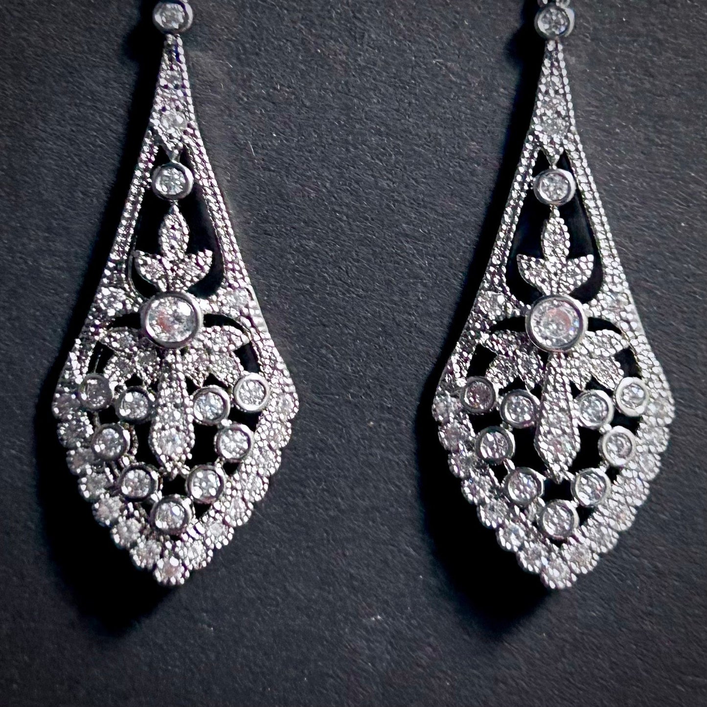 Filigree Silver Drop Earrings