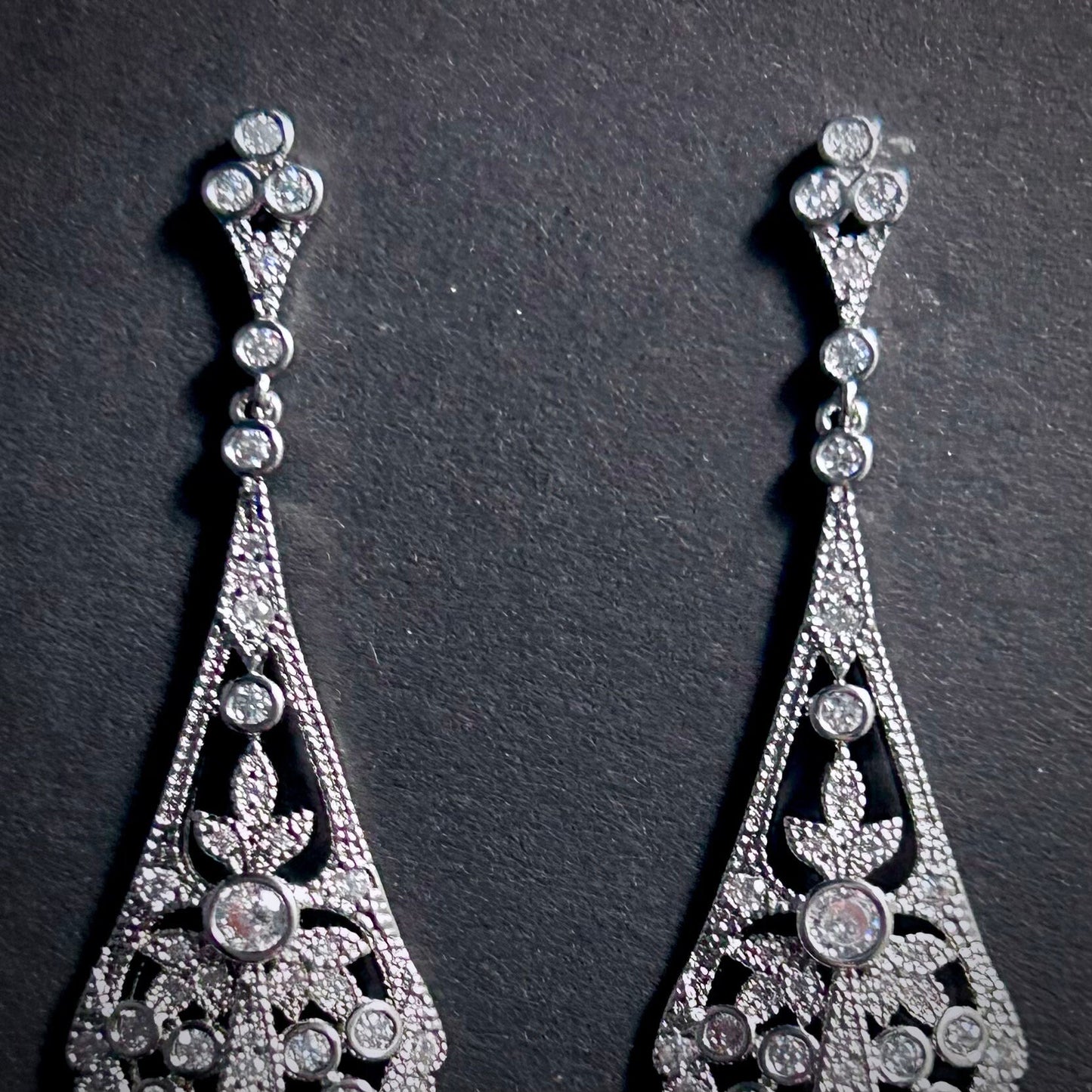 Filigree Silver Drop Earrings