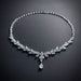 Choker Necklace in Silver with Clear Marquise Cut Cubic Zirconias