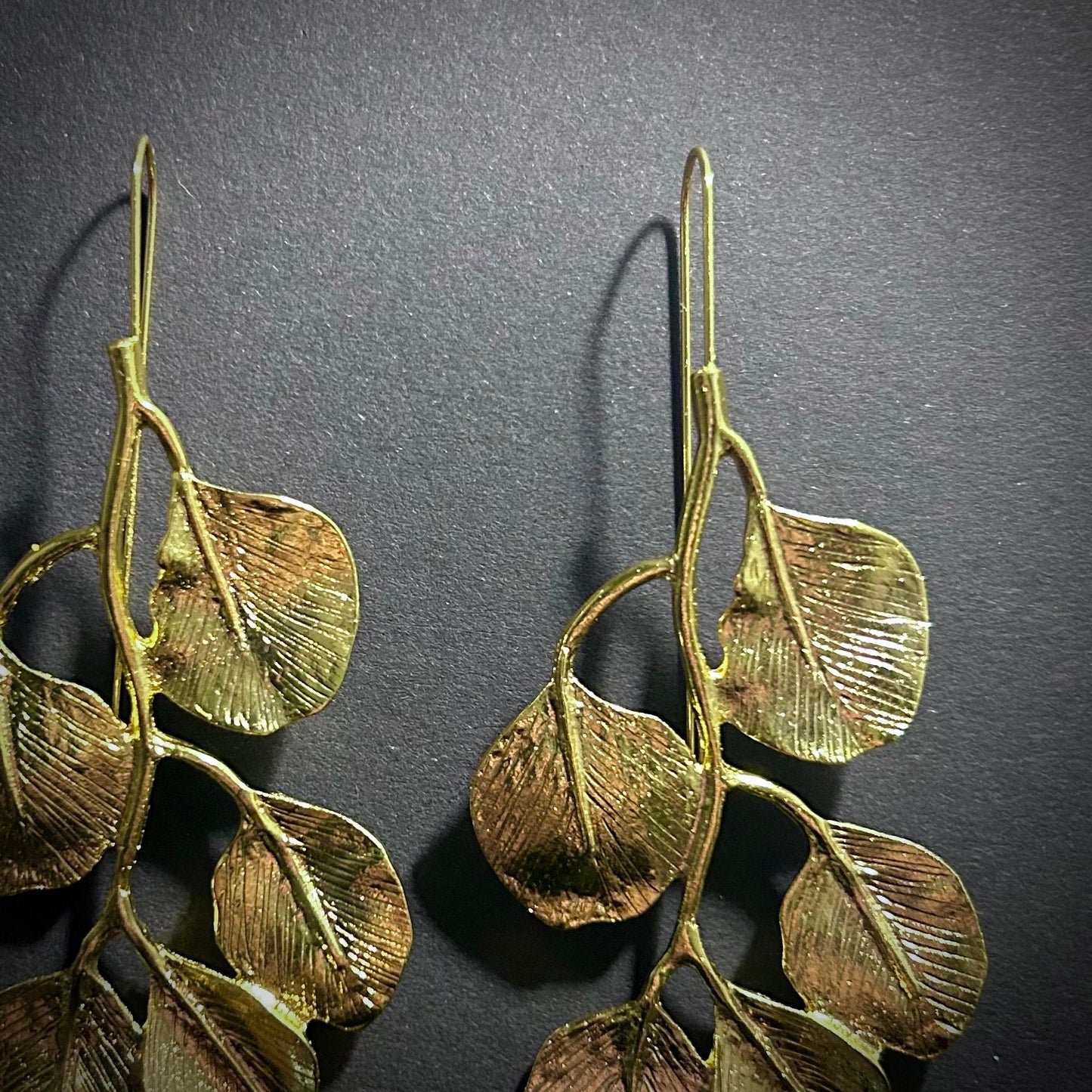 Gold Leaf & Branch Statement Earrings