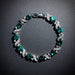 Emerald & Silver Vine Rhinestone Dainty Tennis Bracelet