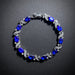 Sapphire & Silver Vine Rhinestone Dainty Tennis Bracelet