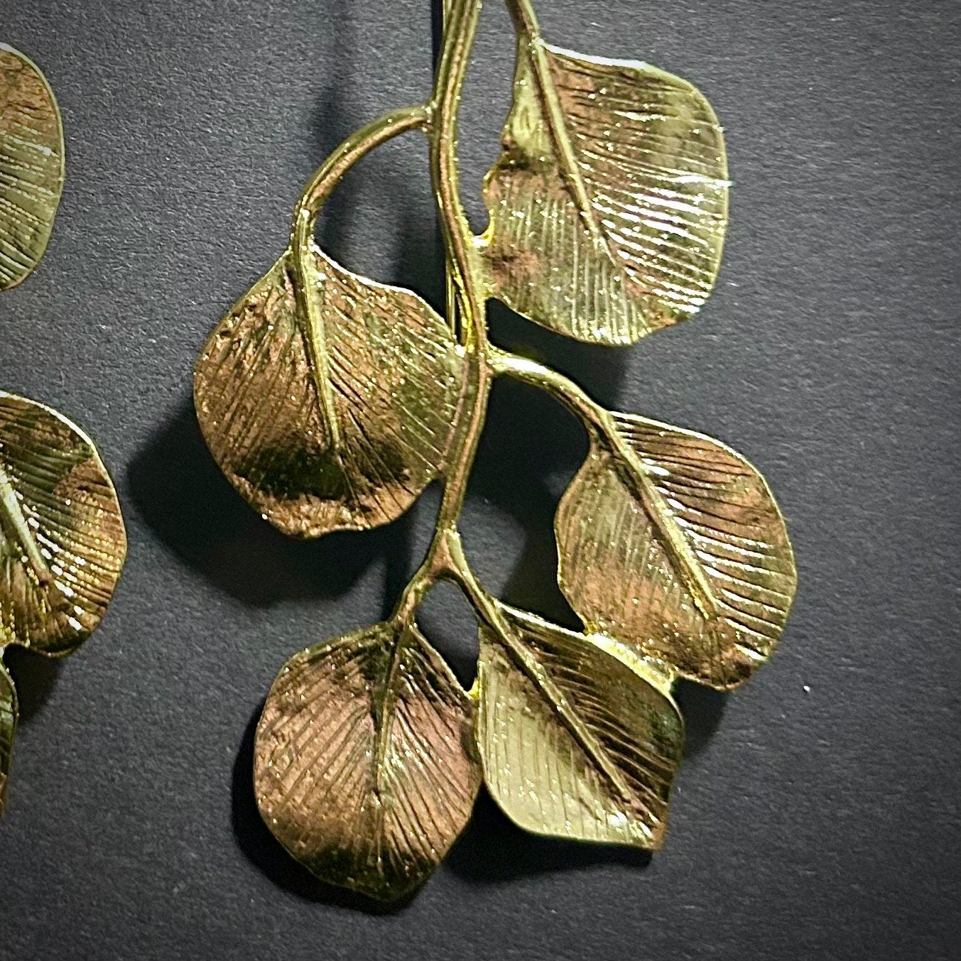 Gold Leaf & Branch Statement Earrings