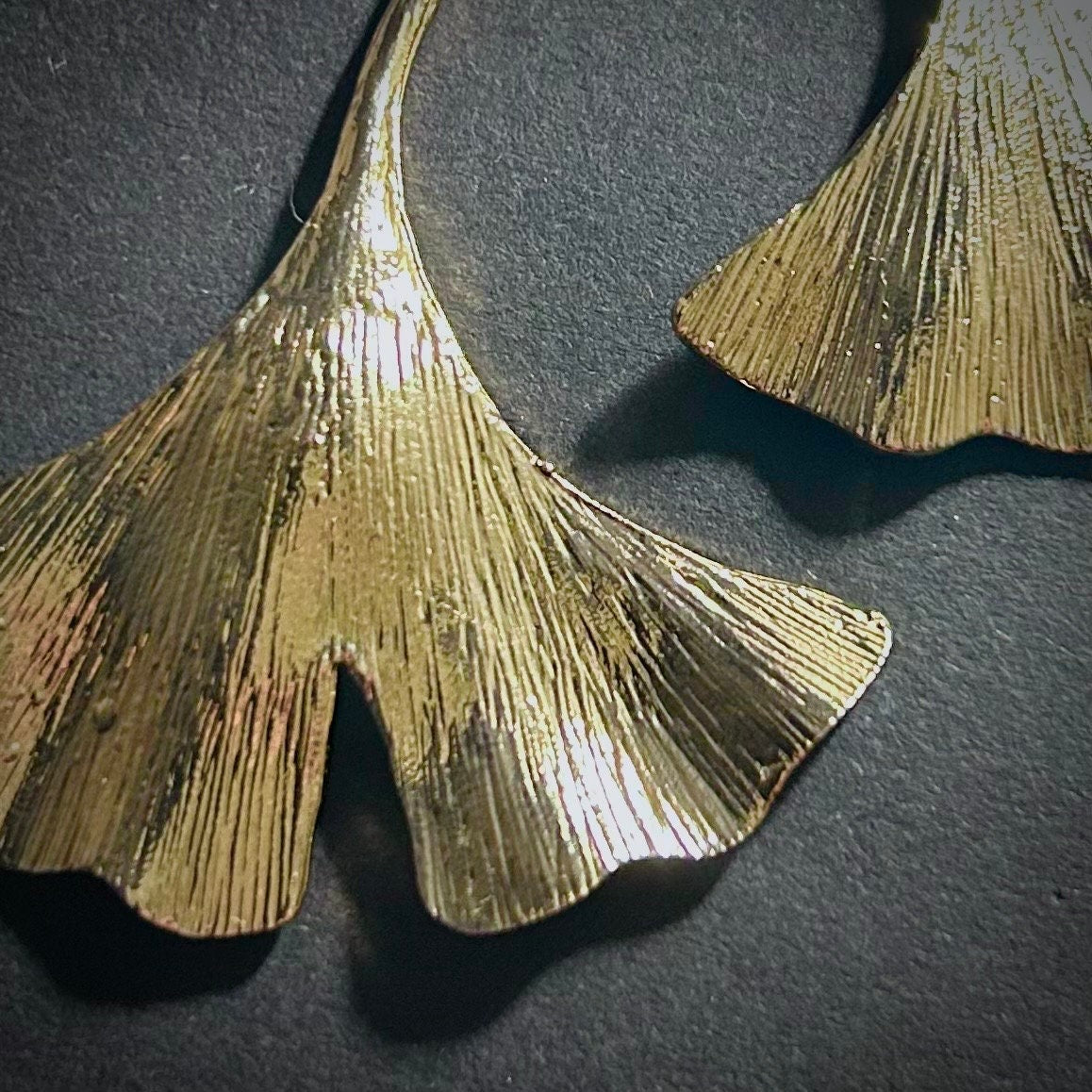 Ginkgo Leaf Gold Ear Jackets (No Stud Earrings Included)