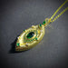 Etched Gold & Emerald Rhinestone Necklace