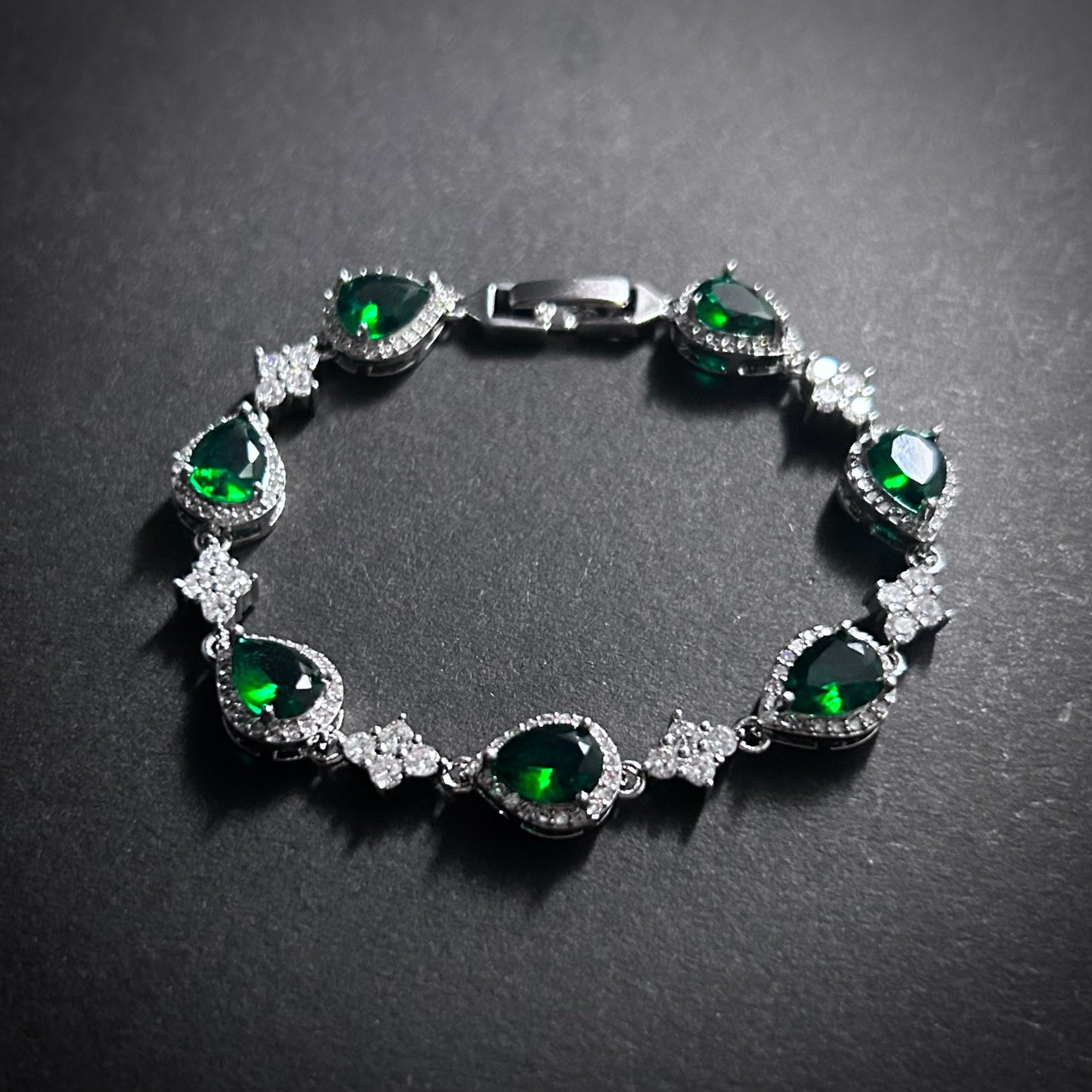 Emerald Teardrop Tennis Bracelet