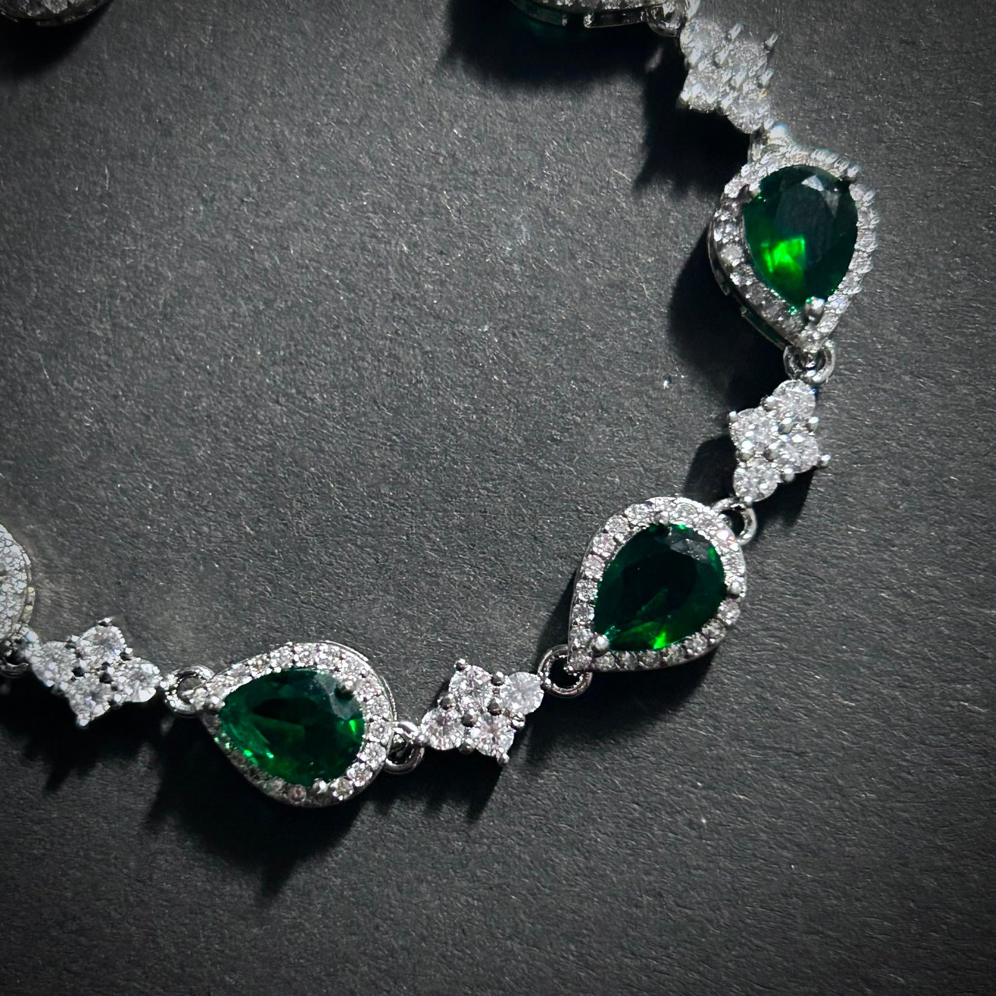 Emerald Teardrop Tennis Bracelet