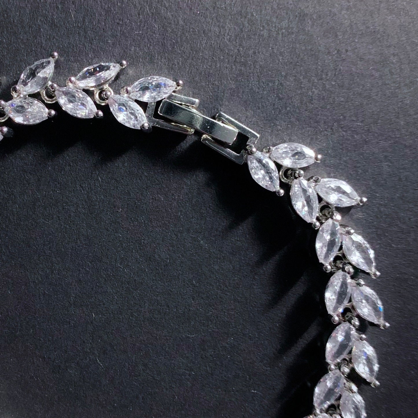 Elegant & Simple Silver Tennis Bracelet with Marquise Cubic Ziconias