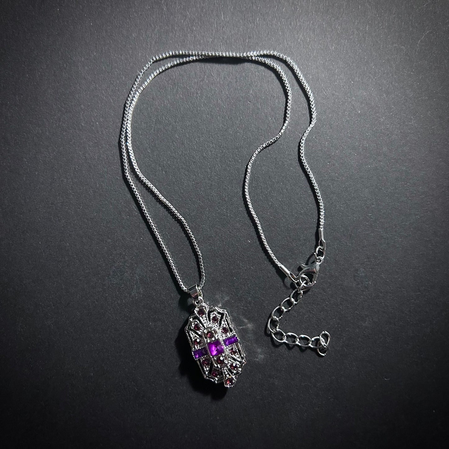 Art Deco Bridal/Bridesmaids Necklace in Silver & Amethyst