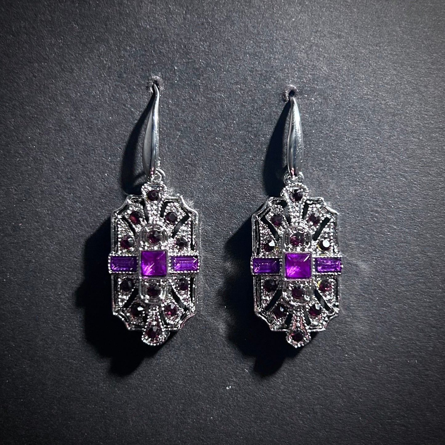 Art Deco Bridal/Bridesmaids Jewerly Set in Silver & Amethyst