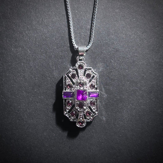 Art Deco Bridal/Bridesmaids Necklace in Silver & Amethyst